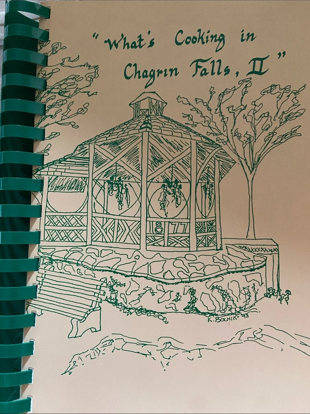 Vintage 90s 1990s OHIO Spiral Cookbook Chagrin Falls OH dessert cookies cake pie
